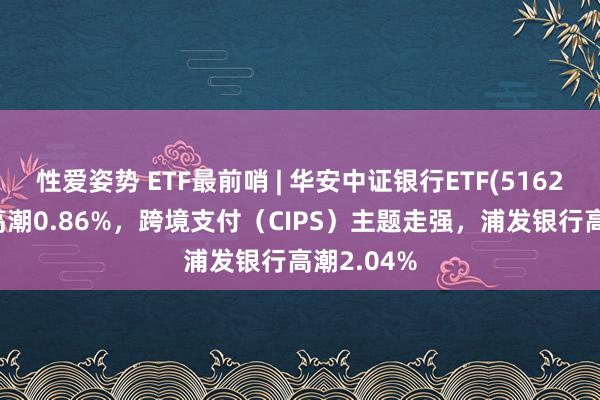 性爱姿势 ETF最前哨 | 华安中证银行ETF(516210)早盘高潮0.86%，跨境支付（CIPS）主题走强，浦发银行高潮2.04%