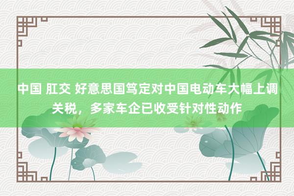 中国 肛交 好意思国笃定对中国电动车大幅上调关税，多家车企已收受针对性动作