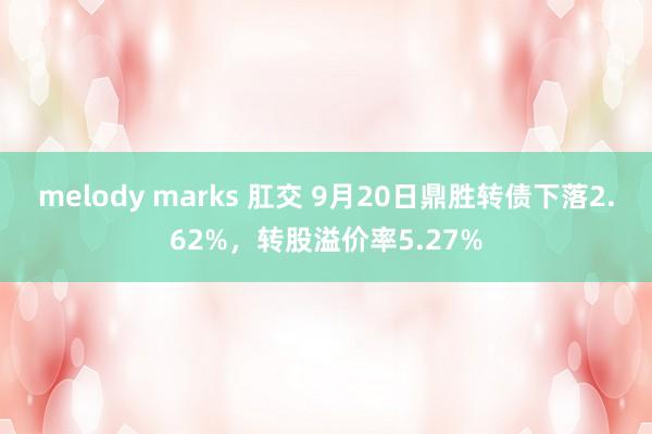 melody marks 肛交 9月20日鼎胜转债下落2.62%，转股溢价率5.27%