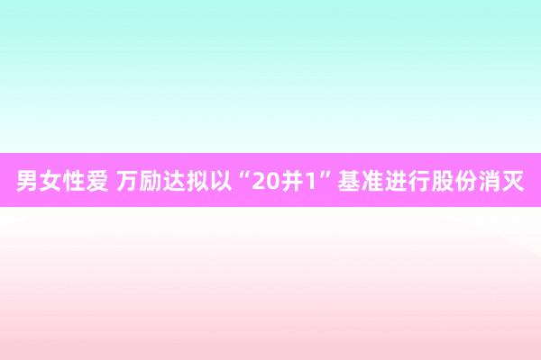 男女性爱 万励达拟以“20并1”基准进行股份消灭