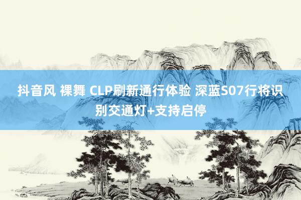 抖音风 裸舞 CLP刷新通行体验 深蓝S07行将识别交通灯+支持启停