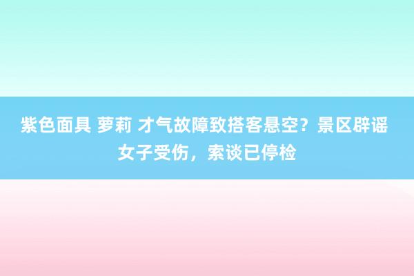 紫色面具 萝莉 才气故障致搭客悬空？景区辟谣 女子受伤，索谈已停检