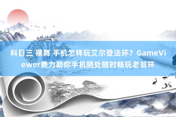 科目三 裸舞 手机怎样玩艾尔登法环？GameViewer费力助你手机随处随时畅玩老翁环