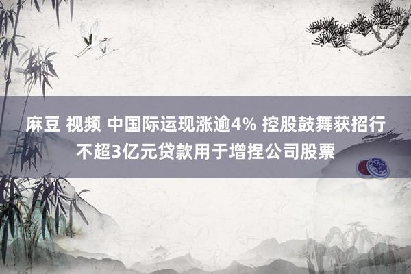 麻豆 视频 中国际运现涨逾4% 控股鼓舞获招行不超3亿元贷款用于增捏公司股票