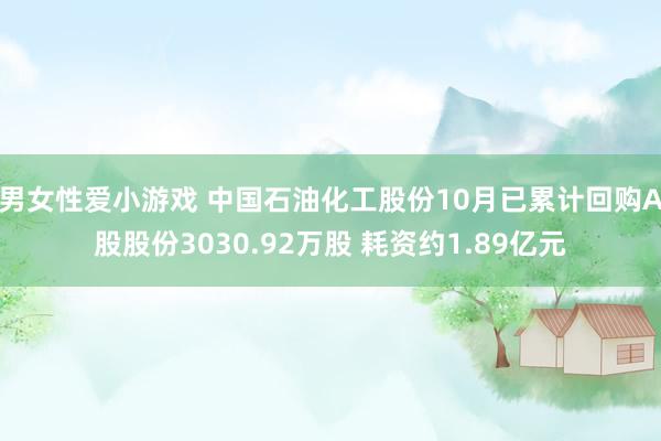 男女性爱小游戏 中国石油化工股份10月已累计回购A股股份3030.92万股 耗资约1.89亿元