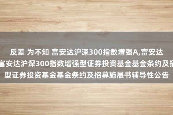 反差 为不知 富安达沪深300指数增强A,富安达沪深300指数增强C: 富安达沪深300指数增强型证券投资基金基金条约及招募施展书辅导性公告