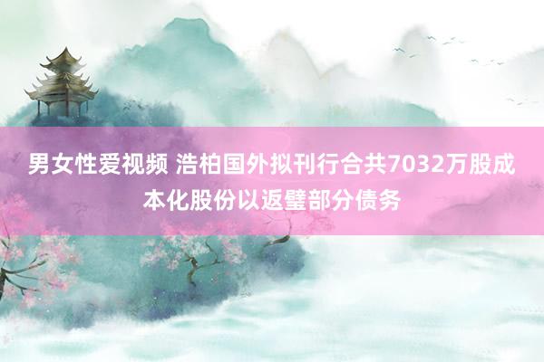 男女性爱视频 浩柏国外拟刊行合共7032万股成本化股份以返璧部分债务