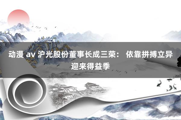 动漫 av 沪光股份董事长成三荣： 依靠拼搏立异迎来得益季