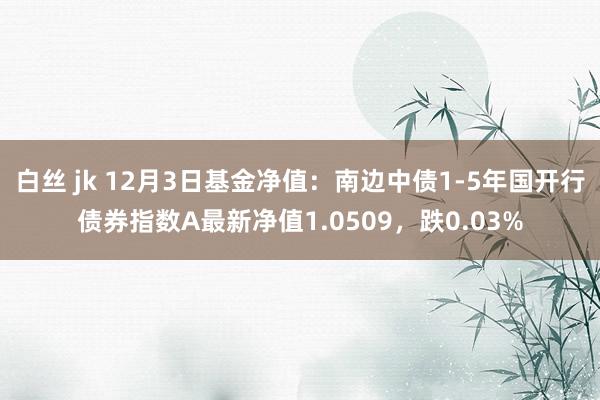 白丝 jk 12月3日基金净值：南边中债1-5年国开行债券指数A最新净值1.0509，跌0.03%