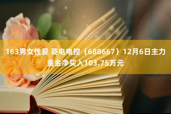 163男女性爱 菱电电控（688667）12月6日主力资金净买入103.75万元