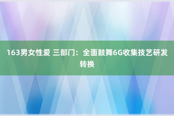 163男女性爱 三部门：全面鼓舞6G收集技艺研发转换