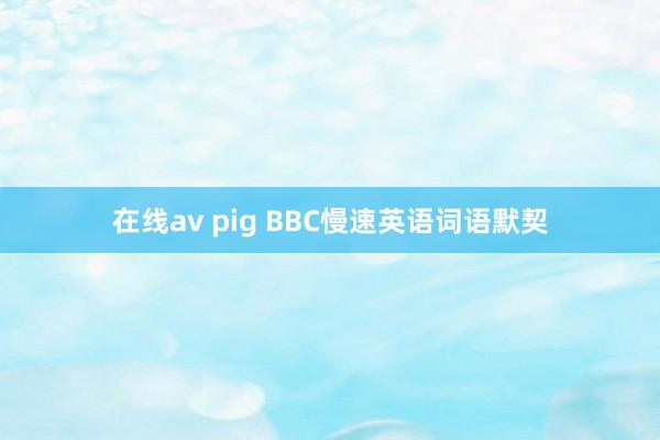在线av pig BBC慢速英语词语默契