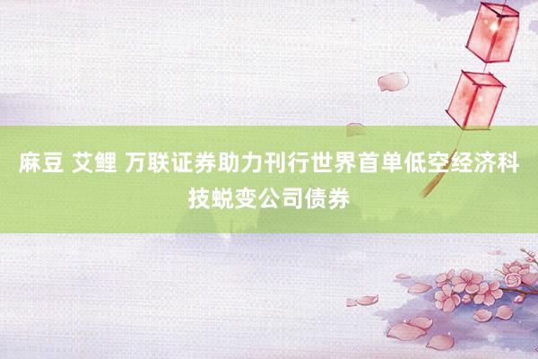 麻豆 艾鲤 万联证券助力刊行世界首单低空经济科技蜕变公司债券