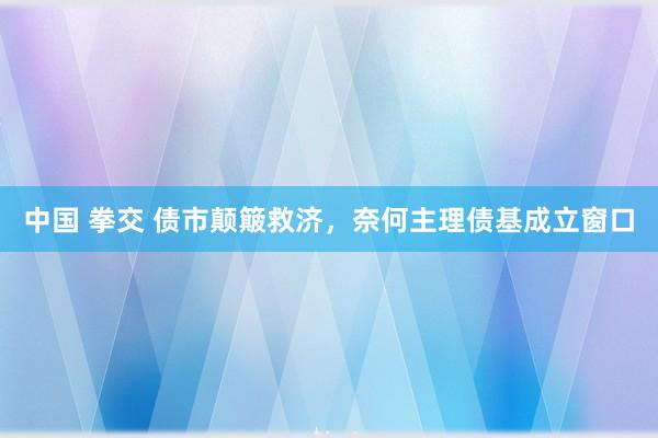中国 拳交 债市颠簸救济，奈何主理债基成立窗口